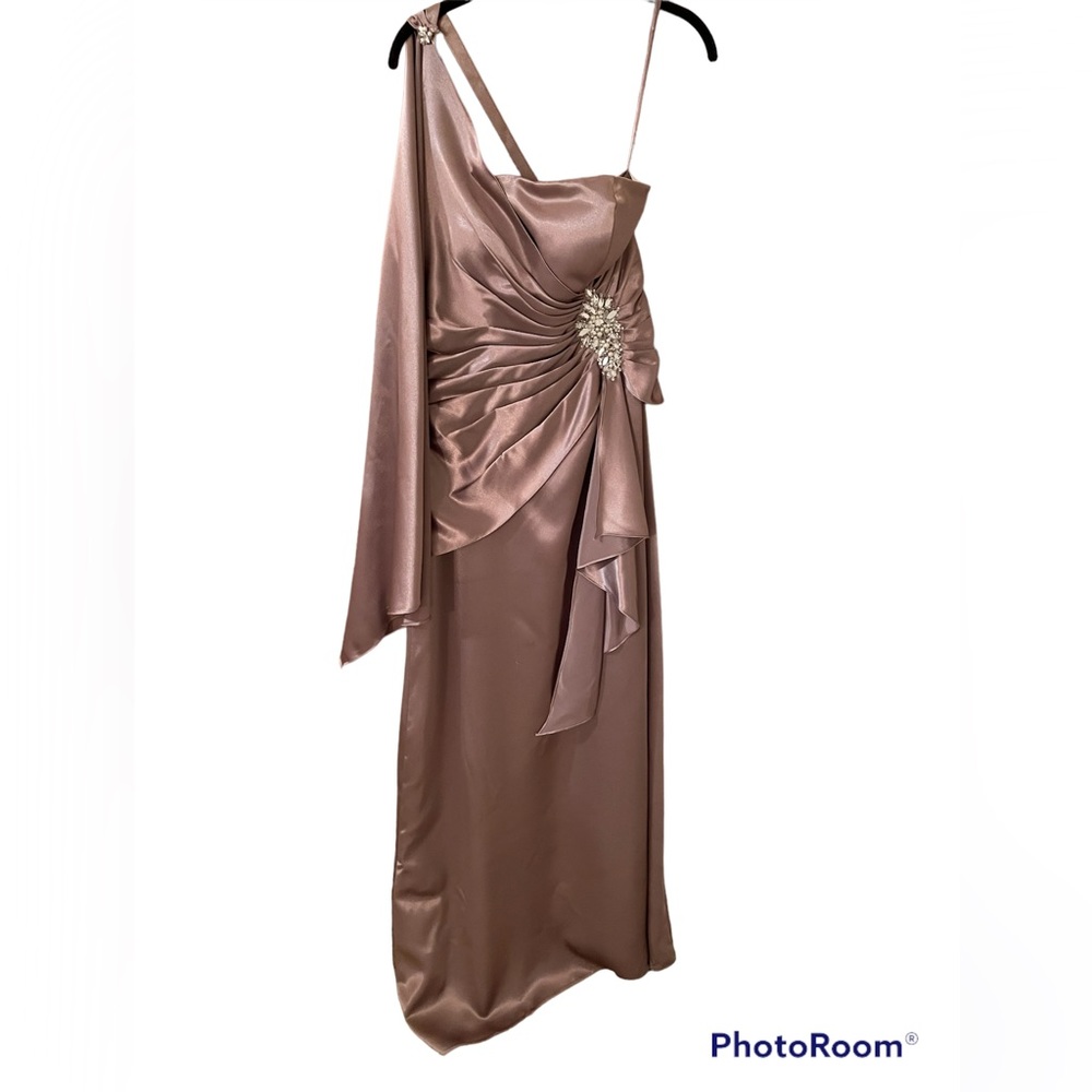 Beautiful women’s taupe bridesmaids dress - size 12